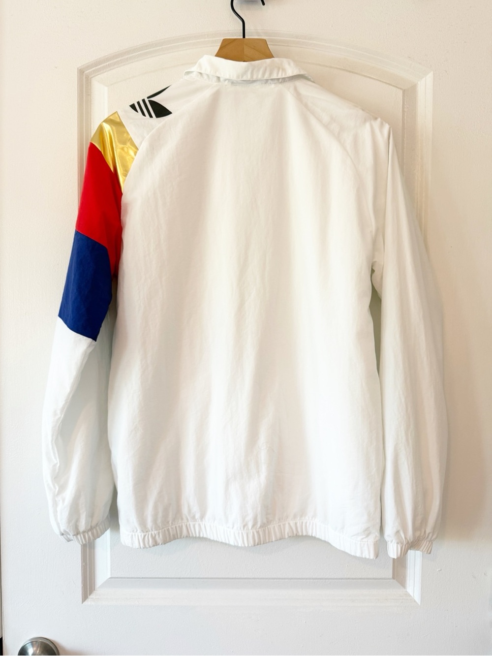 ADIDAS Originals Tribe Windbreaker White Track Jacket Size Small Lightweight - Picture 6 of 8